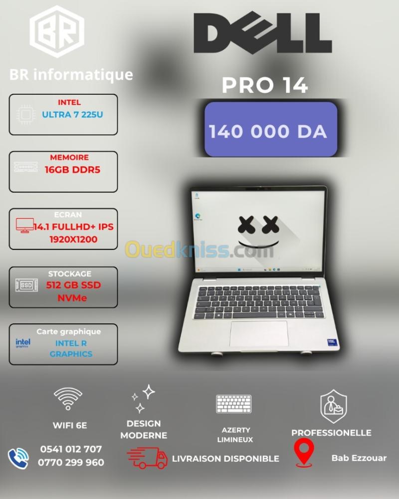 DELL PRO 14 ULTRA 7 265U VPRO 16GB 512GB SSD NVME 14,1 FHD+