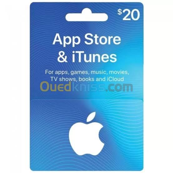  iTunes card 20$ carte iTunes gift card
