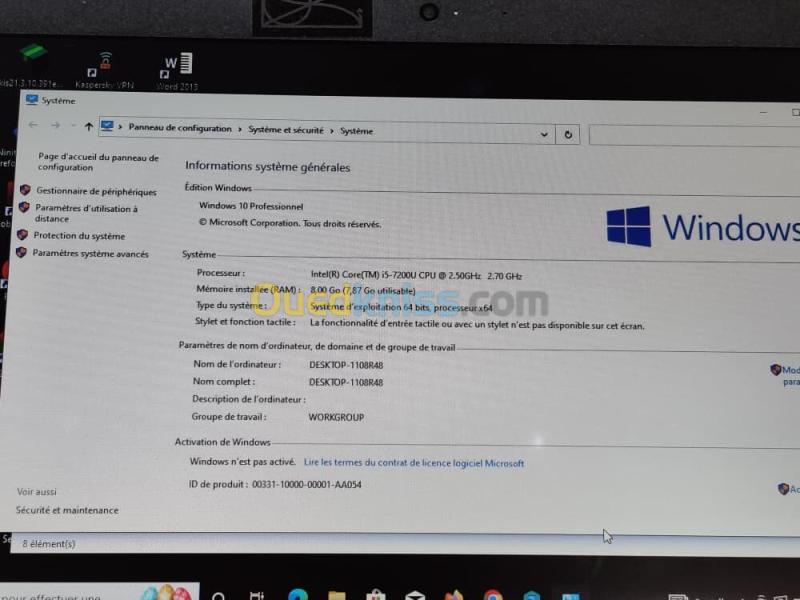 DELL LATITUDE 3380 / INTEL I5 7 EME / 8 G / 256 SSD / 14 +CARTABLE 7