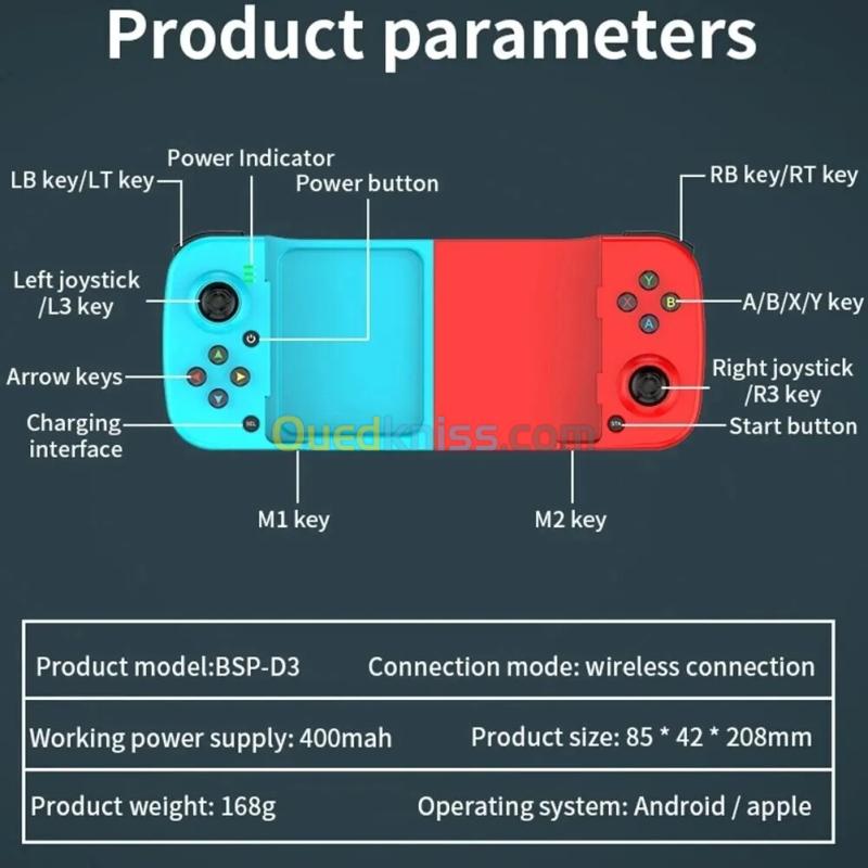 Game Controller Joystick Wireless BT 5.0 - Gamepad Telescopic For IOS Android Switch PS4 3