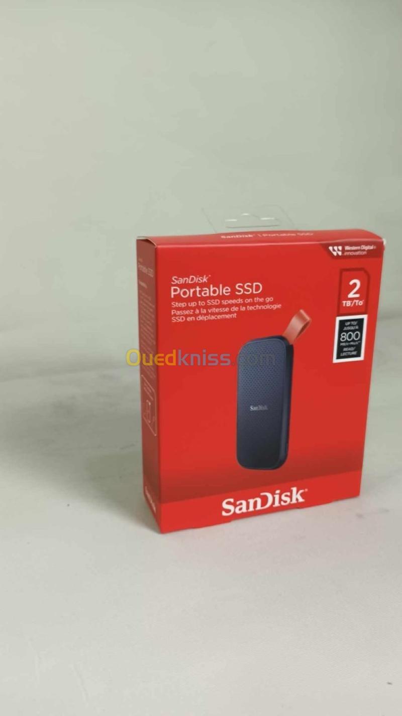 SANDISK PORTABLE 2TO SSD - DISQUE DURE EXTERNE - TYPE-C USB 3.2 - LECTURE JUSQU'À 800 MO/S 4