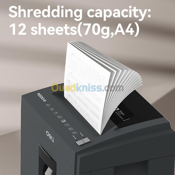 DESTRUCTEUR DOCUMENTS DELI E9952 - 23 LITRES - COUPE CROISÉE - MANUEL & AUTO - 12 SHEETS - BLACK 4