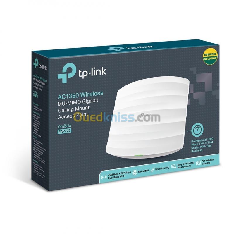  Tp-link EAP225 Point d'accès Wi-Fi AC Dual Band  AC1350 Gigabit - plafonnier 