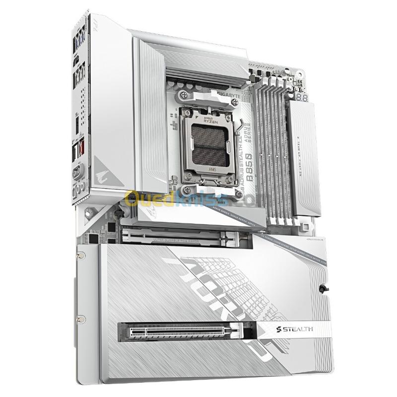 GIGABYTE B850 AORUS STEALTH ICE - CARTE MÈRE ATX - SOCKET AM5 - 4 x DDR5 - 1 x PCIe 5.0 X16 - 4 x M.2 NVMe - WIFI 7 - BT 5.4 - LAN 5GBE - USB 3.2 - WHITE 2
