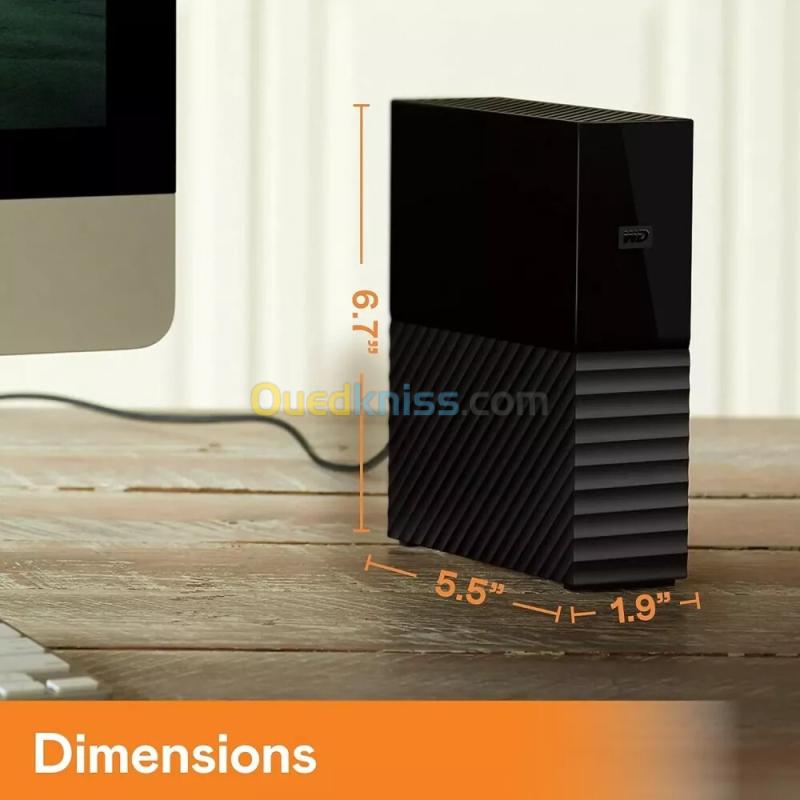 WD MY BOOK 8TB - DISQUE DUR EXTERNE DESKTOP HDD 3.5 POUCES - USB 3.0 - BACKUP HAUTE CAPACITE - CHIFFREMENT AES 256 BITS - BLACK 3