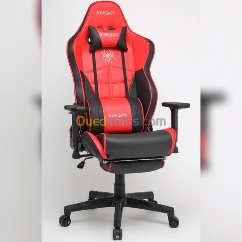 KIROGI SIÉGE GAMING 2076 XL - ACCOUDOIR 5D - REPOSE-PIEDS - ROTATION À 360 - ERGONOMIQUE - ROUGE 2