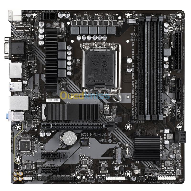 GIGABYTE B760M DS3H DDR4 - CARTE MÈRE MICRO ATX - SOCKET LGA 1700 - 4 x DDR4 - 1 x PCIe 4.0 X16 - 2 x M.2 PCIe 4.0 NVMe - LAN 2.5GBE - USB 3.1 - BLACK 2