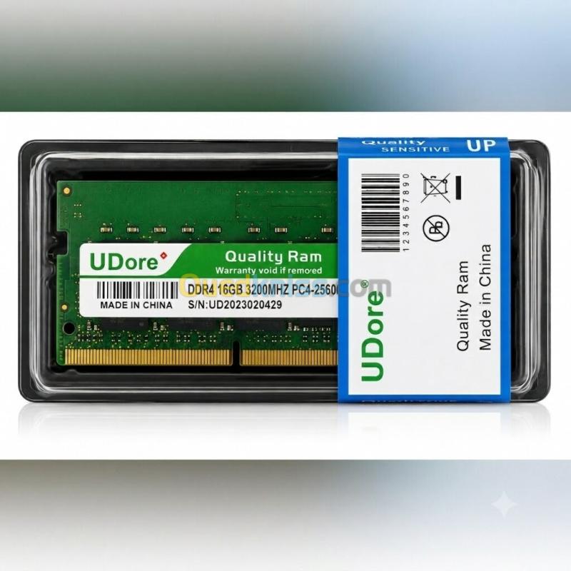 RAM UDore DDR4 16GB 3200MHz - MÉMOIRE RAM POUR PC PORTABLE - SO-DIMM - PC4-25600 - BLACK