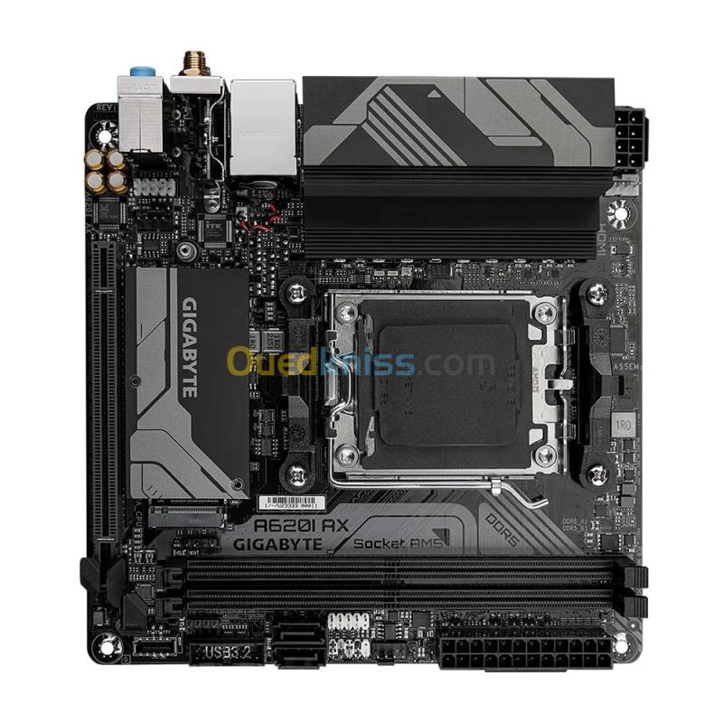 GIGABYTE A620I AX - CARTE MÈRE AMD - SOCKET AM5 - PCIe 4.0 x4 M.2 - DDR5 double canal - Wi-Fi 6E -  2