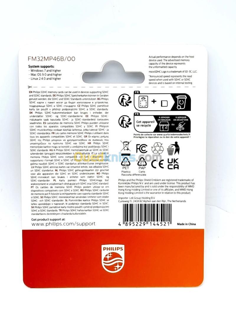CARTE MÉMOIRE PHILIPS MICROSDHC 32GB - ULTRA SPEED - 100 MB/S - A1 FAST APP PERFORMANCES  2