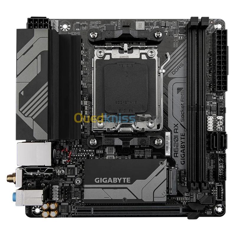 GIGABYTE A620I AX - CARTE MÈRE AMD - SOCKET AM5 - PCIe 4.0 x4 M.2 - DDR5 double canal - Wi-Fi 6E -  4