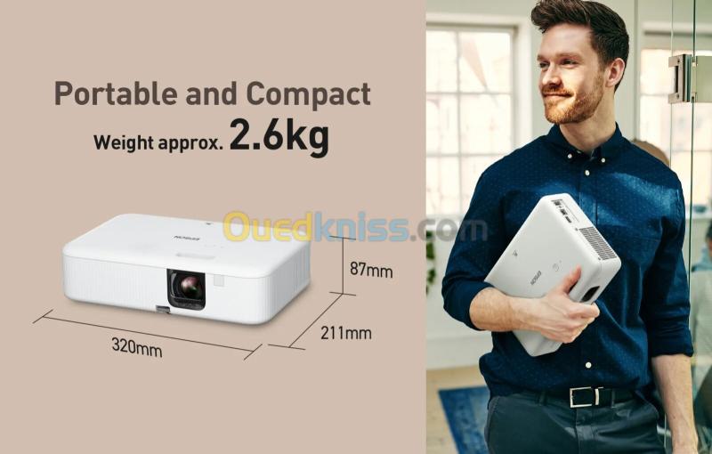 EPSON CO-FH01 - VIDÉOPROJECTEUR FHD - 3000 LUMENS - 3 LCD - JUSQU'À 30"- 12 000H - HDMI - SPEAKERS 3