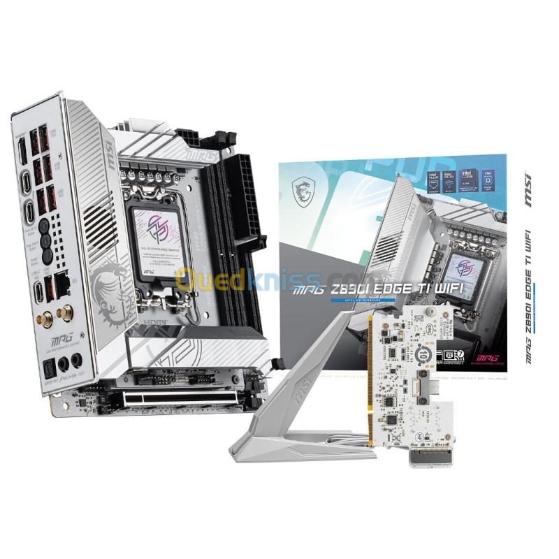 MSI MPG Z890I EDGE TI WIFI - CARTE MÈRE MINI-ITX - SOCKET LGA 1851 - 2 x DDR5 - 4 x M.2 - PCIe 5.0 - THUNDERBOLT 4 - WIFI 7 - LAN 5GbE - SILVER