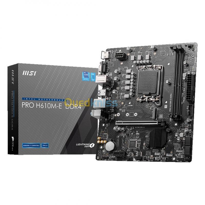  MSI PRO H610M-E DDR4 - Micro ATX Socket 1700 Intel H610 Express - 2x DDR4 - M.2 PCIe 3.0