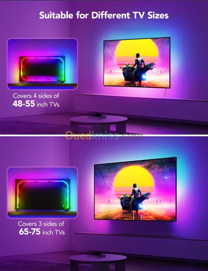 GOVEE RGBIC NEON TV BACKLIGHT - 3M 9.84FT - H61B2 - WIFI + BLUETOOTH - GOOGLE - MULTI MODES - MUSIC 6
