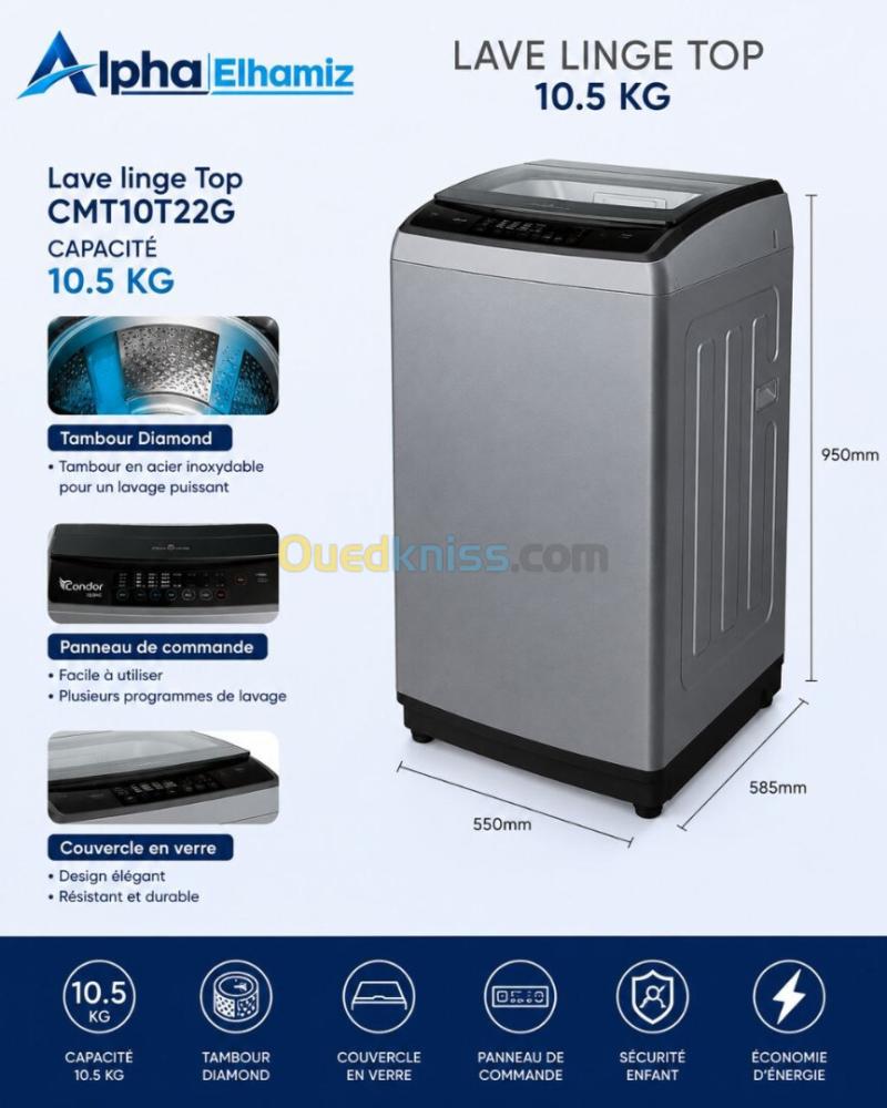 غسالة CONDOR LA TOP 10.5KG و 15KG 2
