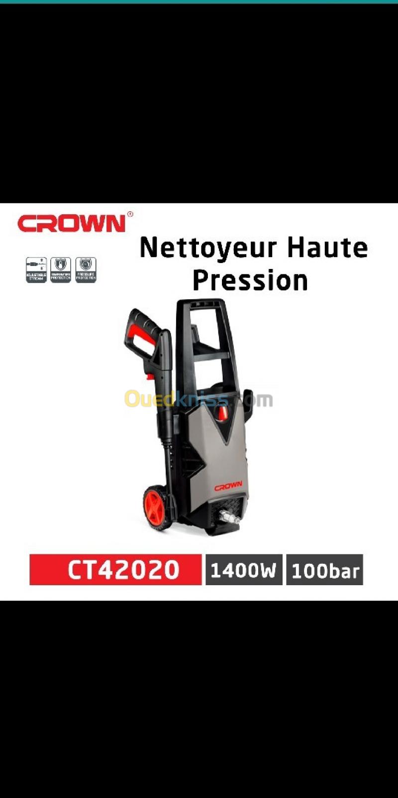 Nettoyeur haute pression 100bar 1400W CROWN