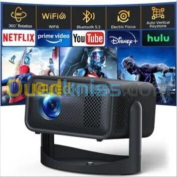 Mini Datashow Projecteur 4K 650 ANSI Android 11 WiFi 6 Bleutooth data show Autofocus ضمان 06 أشهر