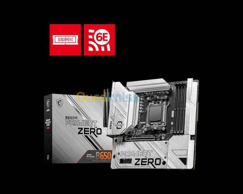 CARTE MERE MSI PROJECT ZERO B650M Socket AM5 5