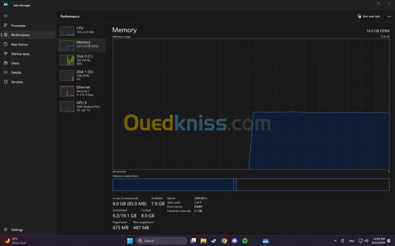 PC GAMER / PC Complete Ryzen 5 5650G / 16GB RAM DDR4 3200MTs / 256GB SSD SATA / Ecran MaxPower 22" 75Hz FULL HD 1080p 6