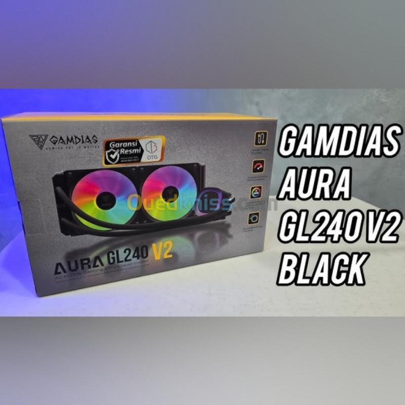 GAMDIAS AURA GL240 V2 - WATER COOLING 240MM -2 X FANS ARGB - PERFORMANCE - INTEL & AMD - BLACK 5