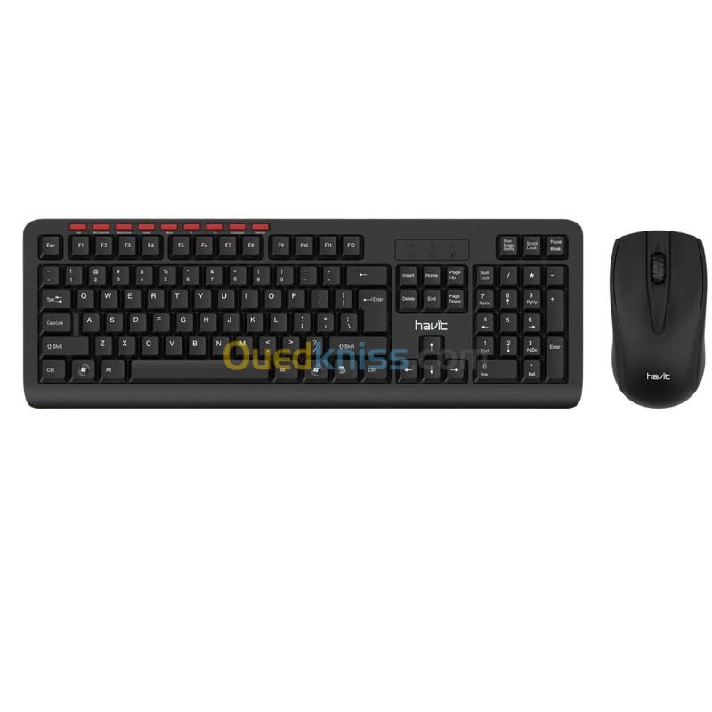 HAVIT KB269GCM - PACK CLAVIER + SOURIS SANS FIL - CONNEXION 2.4GHZ - SILENCIEUX - ERGONOMIQUE - DESIGN COMPACT - BLACK