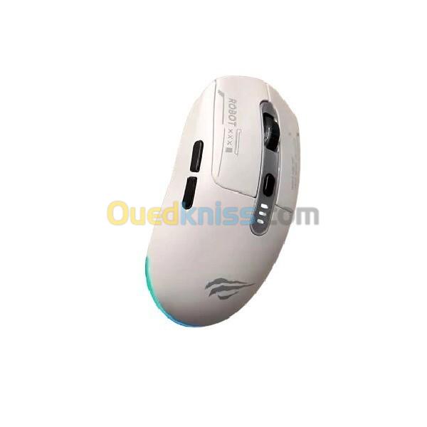 HAVIT GAMS64WB - CLAVIER GAMING SANS FIL - 2.4GHZ + BLUETOOTH - RGB - COMPACT - ERGONOMIQUE - WHITE 2