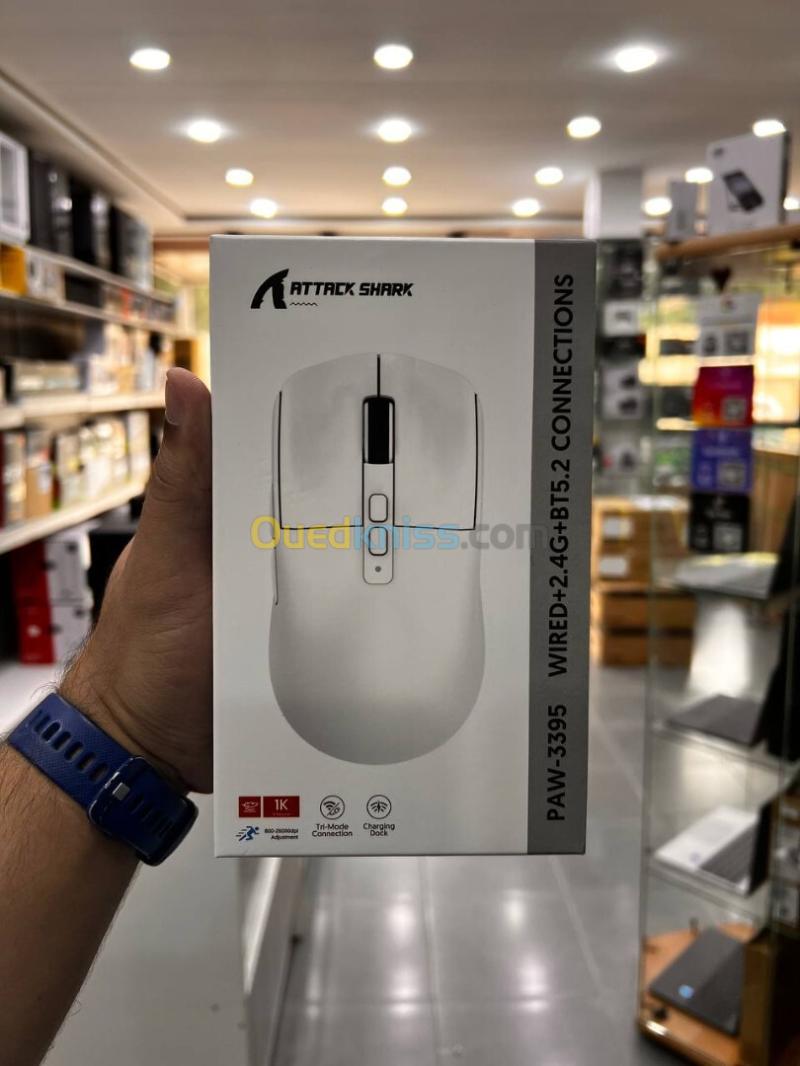 ATTACK SHARK R1 - SOURIS FILAIRE & SANS FIL - BLUETOOTH - 2.4G - 6 BOUTONS -18000 DPI - 1KHZ -BLACK 2