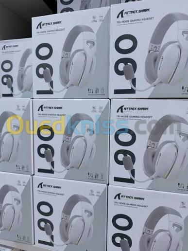 ATTACK SHARK L90 - CASQUE GAMING SANS FIL RGB PLIABLE - TRI-MODE - BLUETOOTH 5.3 & 2.4 GHZ & FILAIRE - SON VIRTUEL 7.1 - PC/PS4/PS5/SWITCH/XBOX - WHITE 2
