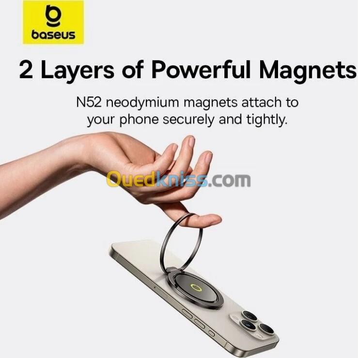 BASEUS MAGPRO SERIES II - MAGNETIC RING PHONE STAND - COSMIC 360 DEGREE - MAGSAFE COMPATIBLE - BLACK 2