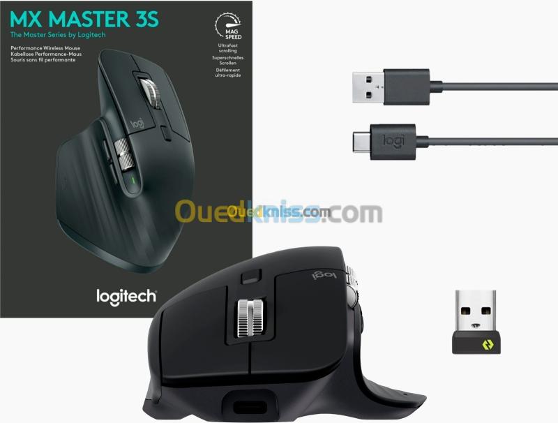 LOGITECH MX MASTER 3S - SOURIS SANS FIL - DROITIER - CAPTEUR OPTIQUE 8000 DPI - 7 BOUTONS - GRISE - ROIGINALE 6