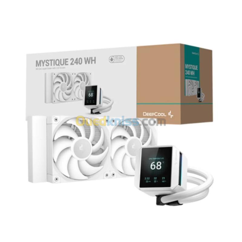 DEEPCOOL MYSTIQUE 240 - WATERCOOLING AIO 240MM - NTEL & AMD - ARGB - ECRAN LCD PERSONNALISÉ - WHITE-