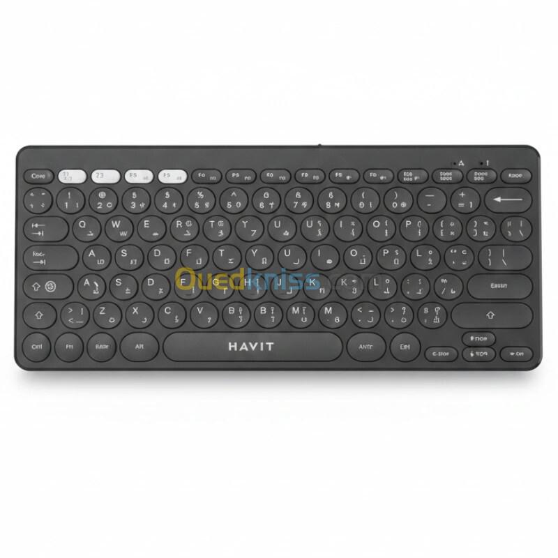 HAVIT KB279G - MINI CLAVIER SANS FIL - CONNEXION 2.4GHZ - COMPACT - SILENCIEUX - ERGONOMIQUE - BLACK