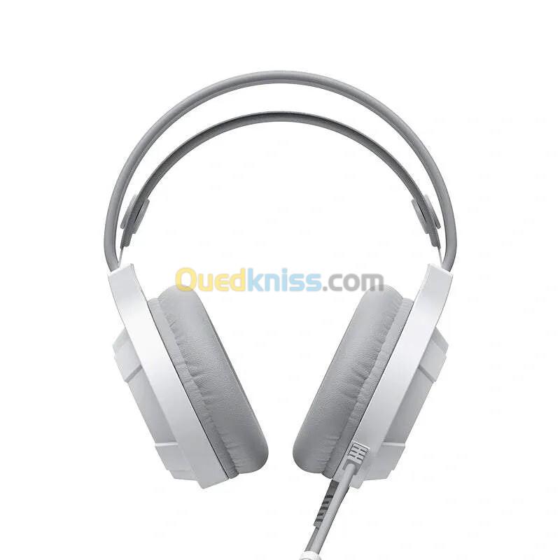 HAVIT GAMENOTE H2049D WHITE - CASQUE GAMING FILAIRE 3.5MM RGB - SON STÉRÉO - MICROPHONE FLEXIBLE - CONFORTABLE - WHITE 4