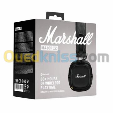 MARSHALL MAJOR IV NOIR - CASQUE SUPRA-AURAL SANS FIL - BLUETOOTH 5.0 - AUTONOMIE 80H - DESIGN PLIABLE - BLACK