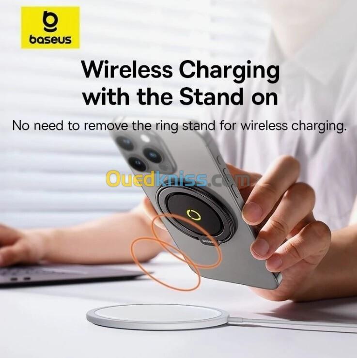 BASEUS MAGPRO SERIES II - MAGNETIC RING PHONE STAND - COSMIC 360 DEGREE - MAGSAFE COMPATIBLE - BLACK 4