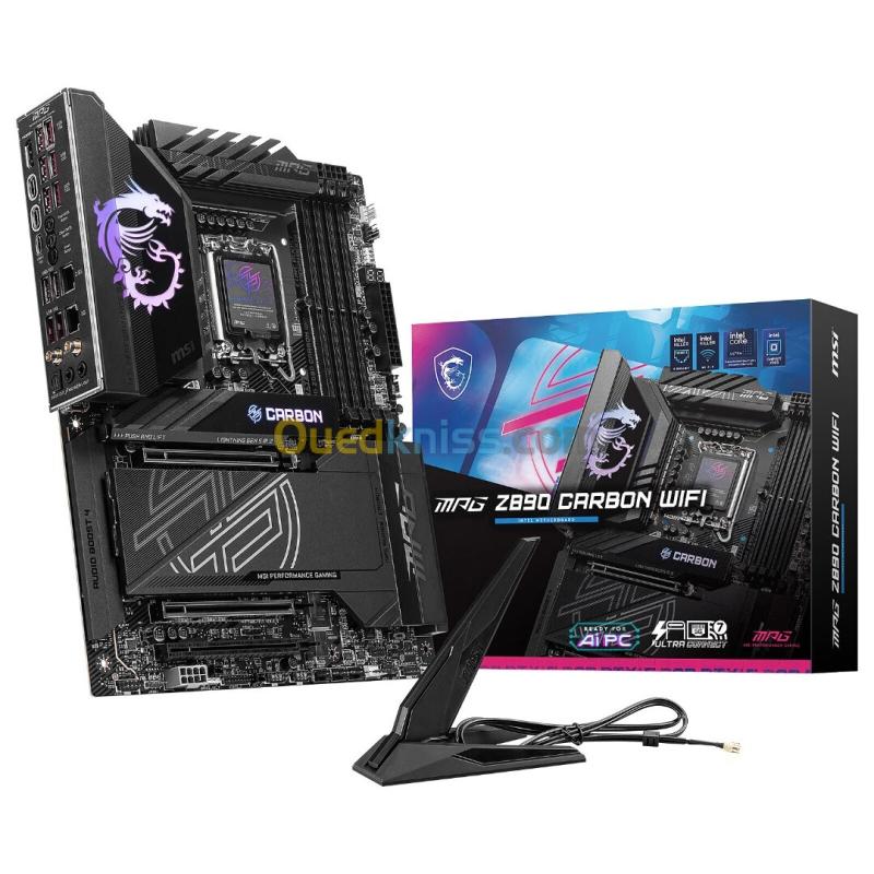 MSI MPG Z890 CARBON WIFI - ATX SOCKET 1851 - Intel Z890 - 4X DDR5 - M.2 PCIE 5.0 - WI-FI 7
