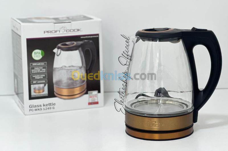 Bouilloire Electrique PROFICOOK En Verre 1,7L 2200W  