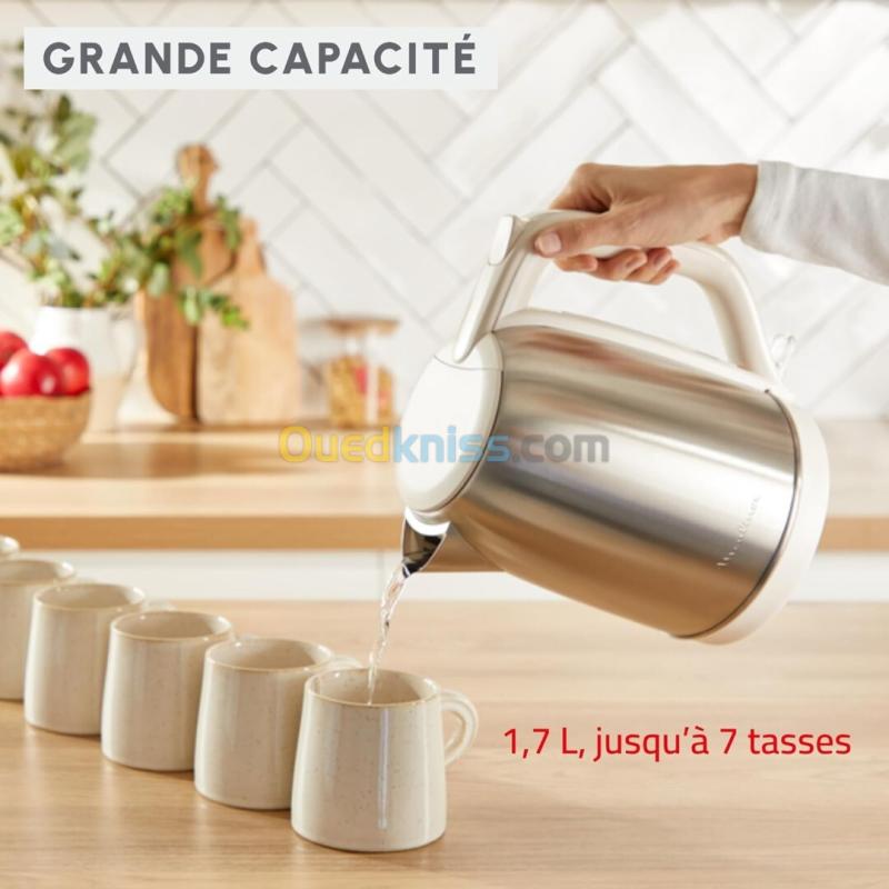 Bouilloire Électrique Moulinex Subito Plus 1.7L 2000W Sans Fil Inox - Indicateur 1 Tasse 2