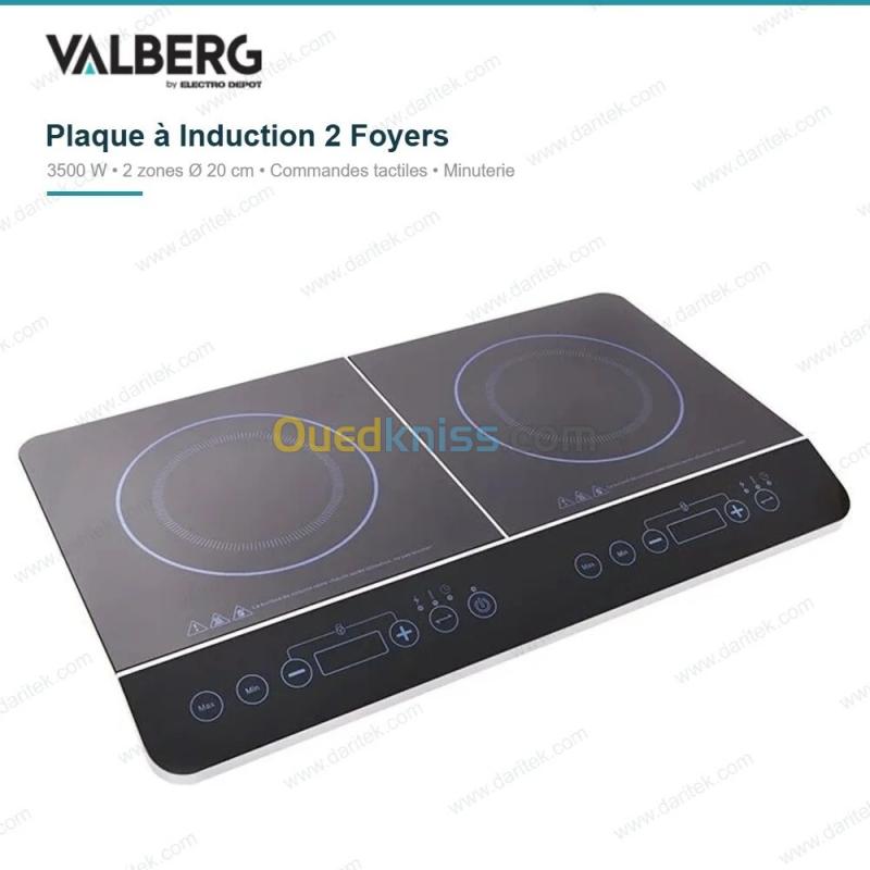 Plaque à Induction Posable 2 Foyers 3500 W VALBERG VAL-IND2F