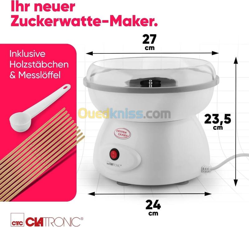 Machine à Barbe à Papa 500 W Cuve 27 cm Clatronic ZWM 3478 3