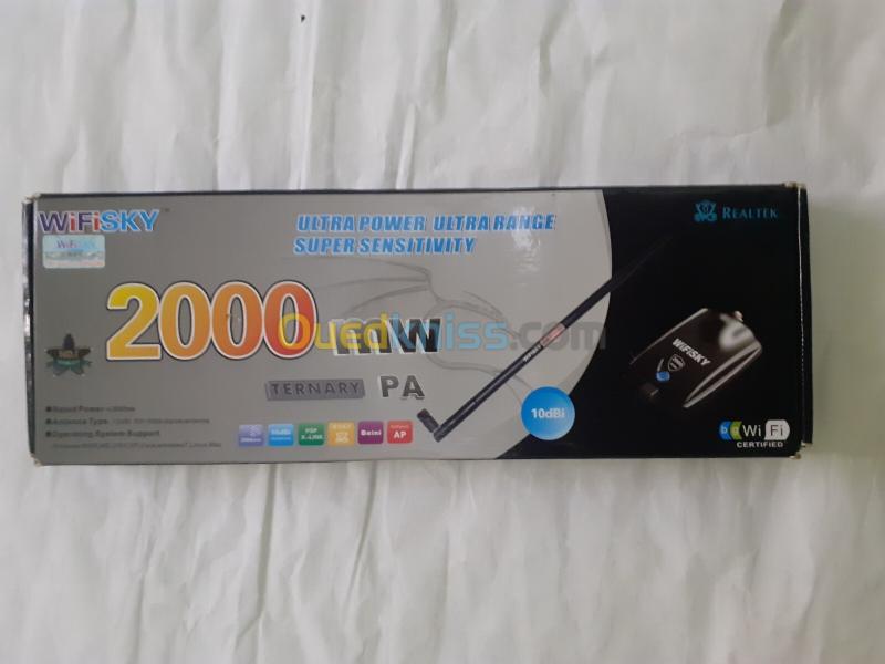 WiFi SKY 2000 mw USB  Long Range Adapter  10 DBi