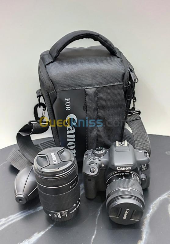  Canon 750d  10/10 + Objectif 18-55 + Objectif 18-135 + Batterie Pochette Chargeur 