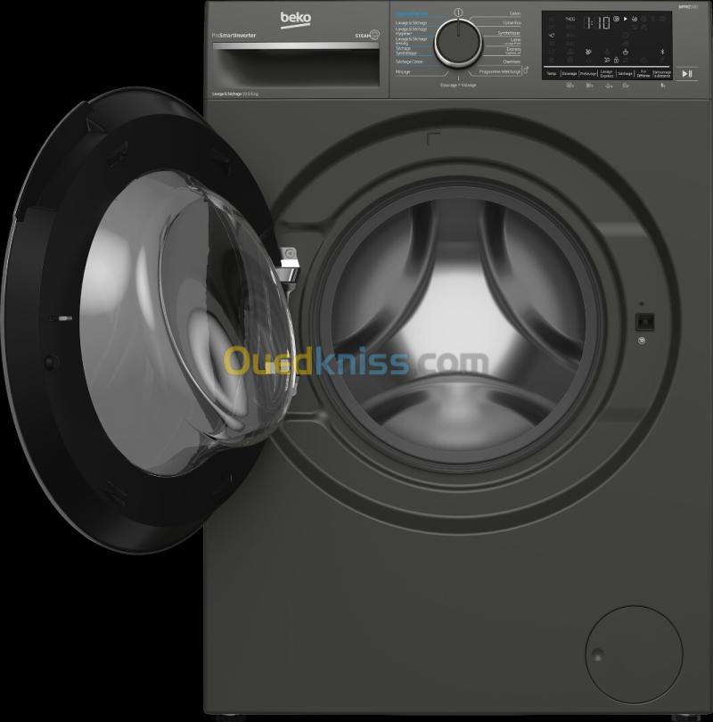 Promo machine a laver Beko 10.5kg séchante Manhattan 1400tr/min stream vapeur wifi gris 2