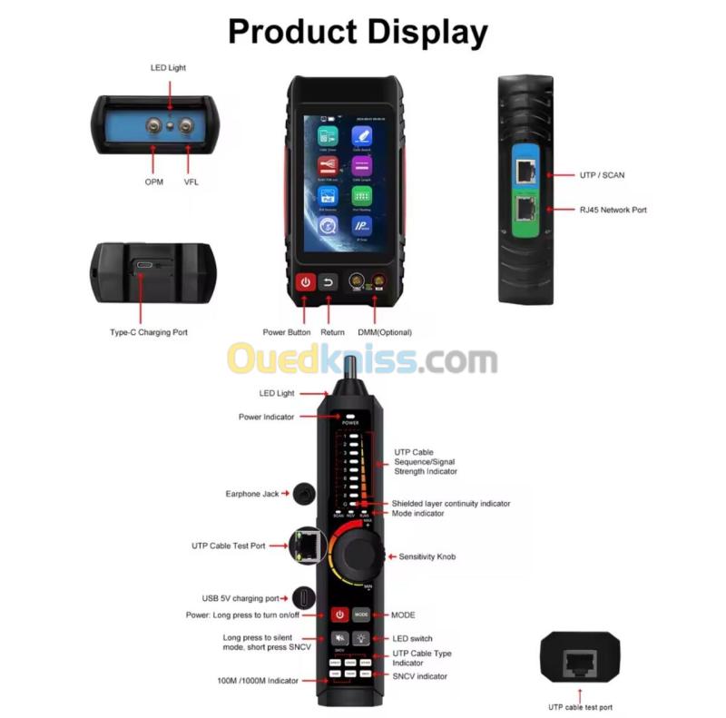 TESTEUR CABLE RESEAU MULTI FONCTION 8