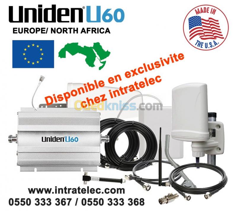  Amplificateur GSM Uniden U60 Dual-Band 2G/4G vers> europe/north africa Kits de 300m² jusqu'à 4000m²