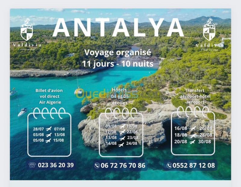  Voyage organisé Antalya ÉTÉ 2023 