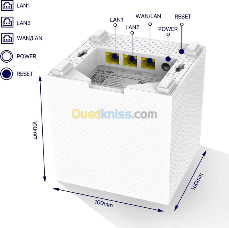 Tenda Nova MW12 (Pack de 3) - Système WiFi Mesh Tri-Bande AC2100 Gigabit Couverture 600m2 6