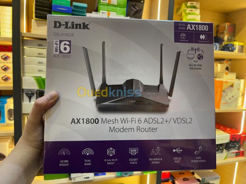  MODEM D-LINK DSL-X1852E AX1800 MESH WI-FI 6 ADSL / VDSL