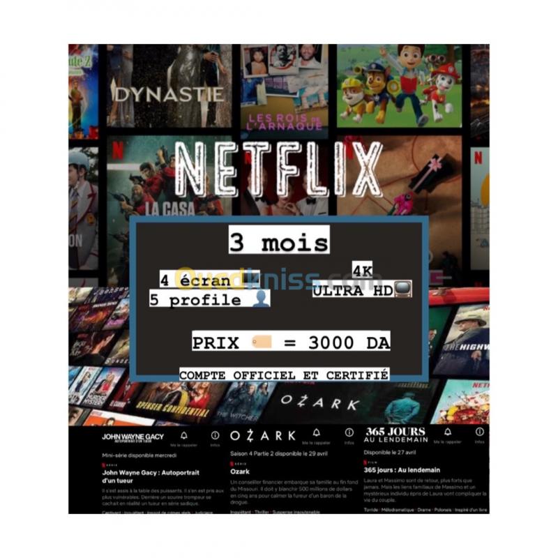  Netflix 3 mois officiel